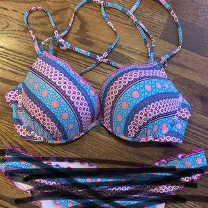 Shade & Shore cross cross tie back padded push-up